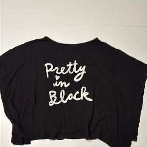 Pretty in Black Cropped Top with flowy arms (like new!)